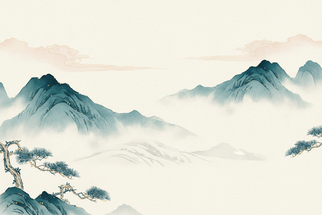 国风山水主背景